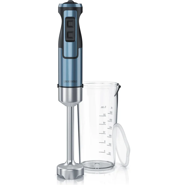 Arendo Stabmixer 1000W & 600ml Messbecher, Edelstahl, Pürierstab, Turbotaste, Abnehmbarer Mixfuß, DC Motor, Stabmixer, Blau