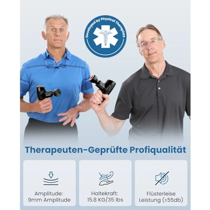BOB AND BRAD Mini-Massagepistole mit Wärmetherapie M7 Plus, Tragbarer Tiefer Muskellinderungsgun für Schmerzlinderung & Muskelregeneration, Blaulichttherapie, Kompakt & leise, Ergonomischer Griff, Type-C Schnellladung – Bild 2