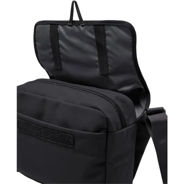 VAUDE Coreway Shoulderbag 6, Umhängetasche aus recycelten PET-Flaschen, schwarz, mit durchdachter Fächeraufteilung und Sicherheitskonzept – Bild 4