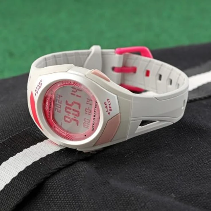 Casio Sports Digital Damenuhr Weiß/Pink STR-300-7EG, Kunststoff, dornschließe, anthrazit – Bild 3
