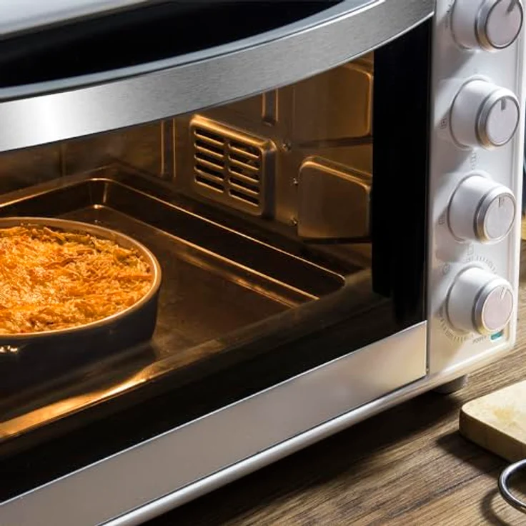 Cecotec Tischkonvektionsofen Bake&Toast 4600, 46 Liter mit 2000 W, 12 Funktionen, Innenbeleuchtung und Drehspieß, Weiß – Bild 5