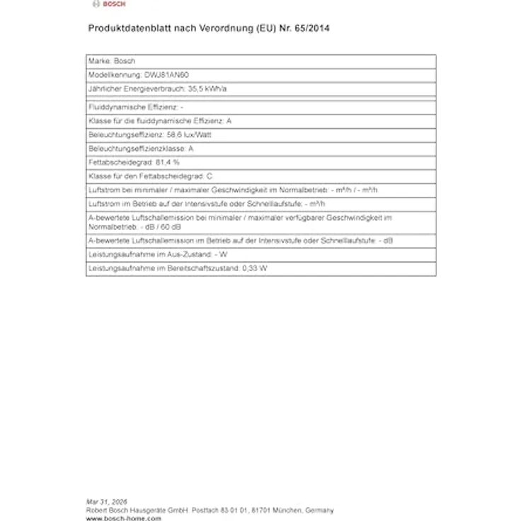 Bosch DFL064W54 Flachschirmhaube, grau-metallic, 60 cm, Abluft- und Umluftbetrieb, 394 m³/h max. Leistung, 3 Stufen, LED-Beleuchtung – Bild 16