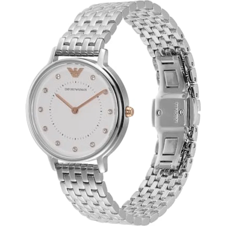Emporio Armani Damenuhr AR80023, 32mm Gehäuse, 2-Zeiger-Werk Edelstahl silberfarben – Bild 2