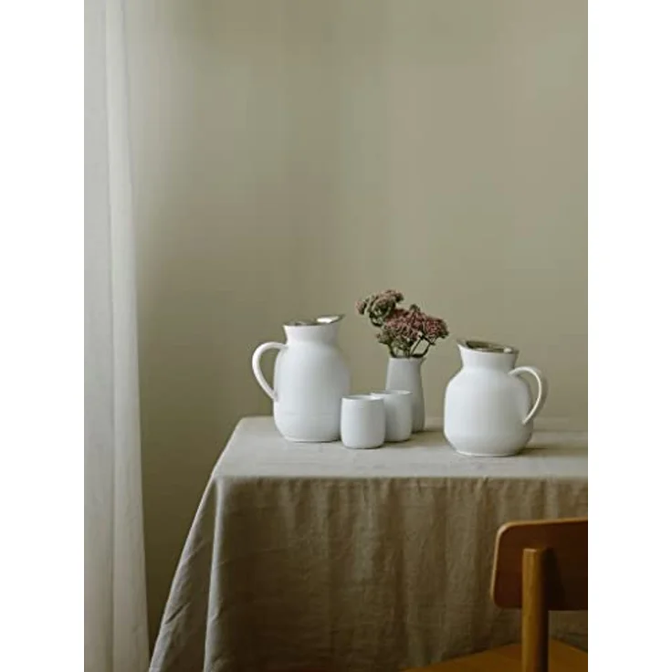 Stelton Isolierkanne Amphora für Tee, Teekanne mit Glaseinsatz, Thermokanne, Kunststoff, Soft White, 1 Liter, 222 – Bild 3