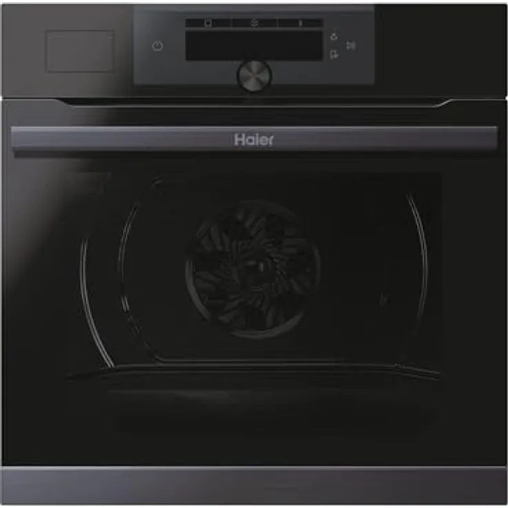 Haier HWO60SM4FS8BH Pyrolyse Backofen mit Dampfunterstützung, 8 Funktionen, Schwarz