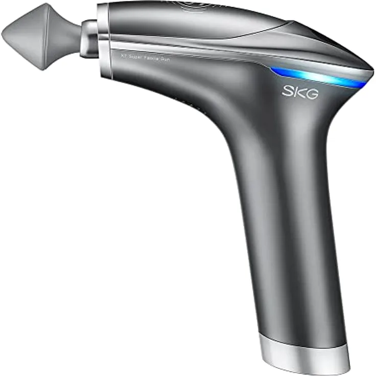 SKG MASSAGE GUN X7-E Gray, Massagegerät mit 5 Speed Transmissions und High Torque brushless Motor