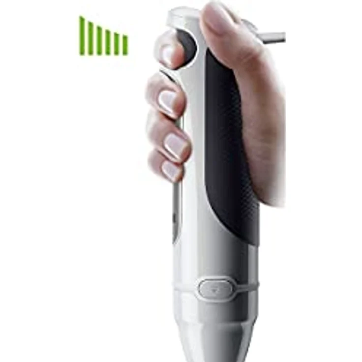 Braun MQ7020WH Stabmixer, 1000W, inkl. Messbecher (0,6L), Zerkleinerer (0,35L), Edelstahl, Kunststoff, weiß – Bild 4