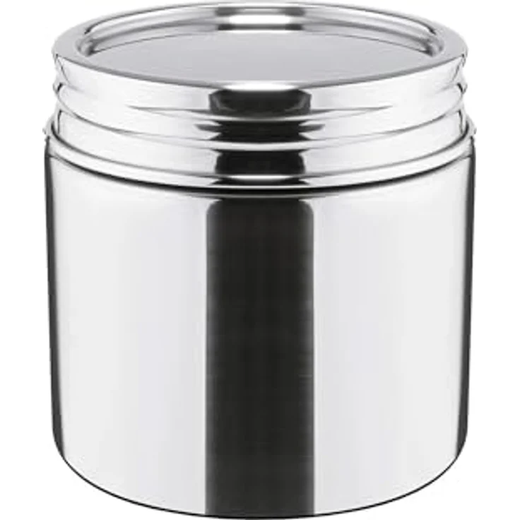 Weiß WEIS Vorratsdose 700ml Edelstahl, luftdichter Deckel, Ø 10,5 cm, H 10,5 cm – Bild 2