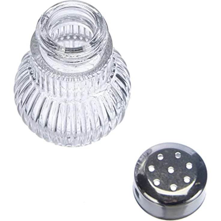 Fackelmann Mini-Streuer RUBIN, Salz- und Pfefferstreuer aus Glas, Gewürzstreuer für einfaches Dosieren (Farbe: Silber-Transparent), Menge: 6 Stück – Bild 5