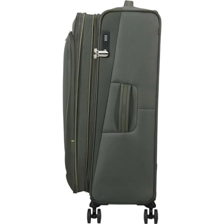 American Tourister Trolley Wanderlite Spinner Exp. TSA, erweiterbar auf 123 Liter, Dark Khaki tannengrün, 80 cm mit vier Rollen und TSA-Schloss – Bild 4