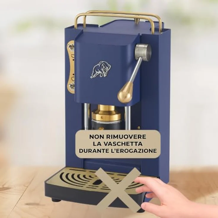 Faber Pro Essential Messing ESE Pad Espressomaschine, navy blue mit Wassertank aus Glas und magnetisch abnehmbarer Brühgruppe – Bild 8
