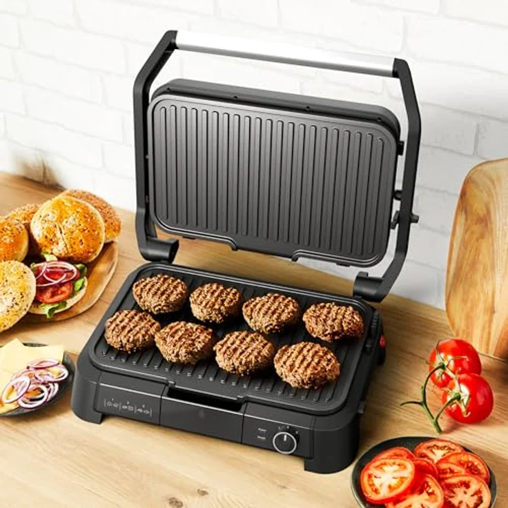 Tefal SuperGrill 3in1 GC520DE0, Kontaktgrill mit 2000 Watt Leistung, 3 Temperaturstufen und 800 cm² Grillfläche für bis zu 8 Personen – Bild 5