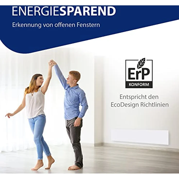 Adax Neo L - Intelligente Wifi Wandkonvektor | Heizkörper Elektrisch | Smartphone-Steuerung | Elektroheizung Energiesparend | Höhe 210mm | Heizung Elektrisch | 1000W | KWT Weiß | IP24C, Class II – Bild 5