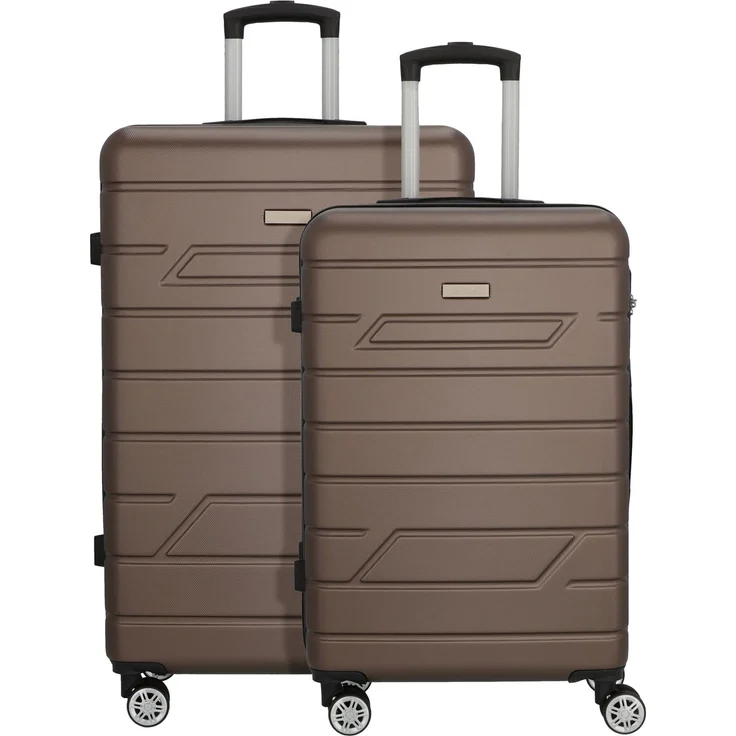 Nowi Bergamo 4 Rollen Kofferset 2-teilig, Bronze, 96 l XL, Robustes ABS-Material, Kreuzpackgurt, Wäschefach, Teleskopgriff – Bild 1