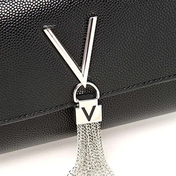 VALENTINO BAGS Umhängetasche DIVINA, Damen Handtasche mit Schnappverschluss, Lederimitat, Kettentasche - Schwarz – Bild 5