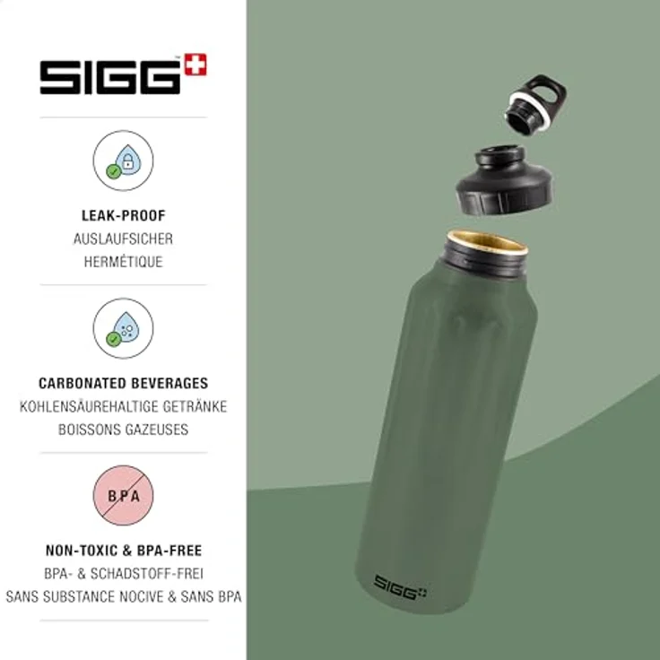 Sigg Wasserflasche 1Wmb Traveller,5 Liter Polypropylen Rot, grün – Bild 4