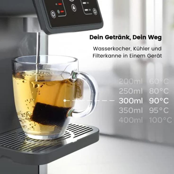 Aqua Optima Aurora, Instant-Wasserspender für Heißes und Gekühltes Wasser, 3,8 l ,Schwarz,Fassungsvermögen, Umweltfreundliche Alternative zu Wasserkochern, mit 1 x 30 Tage Evolve+ Wasserfilter – Bild 3