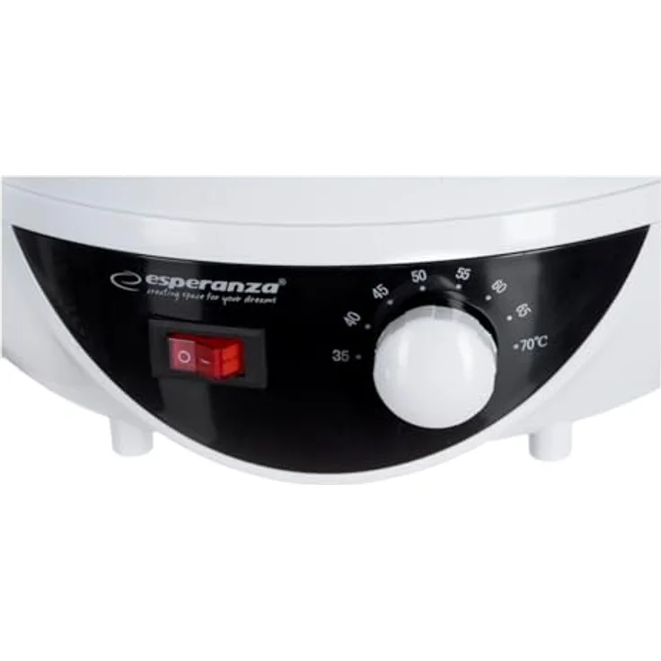 Esperanza EKD002 Dörrautomat, 250W, Stapelsystem, 5 Ablagen,Temperaturregler, Kunststoff, rund, weiß – Bild 5