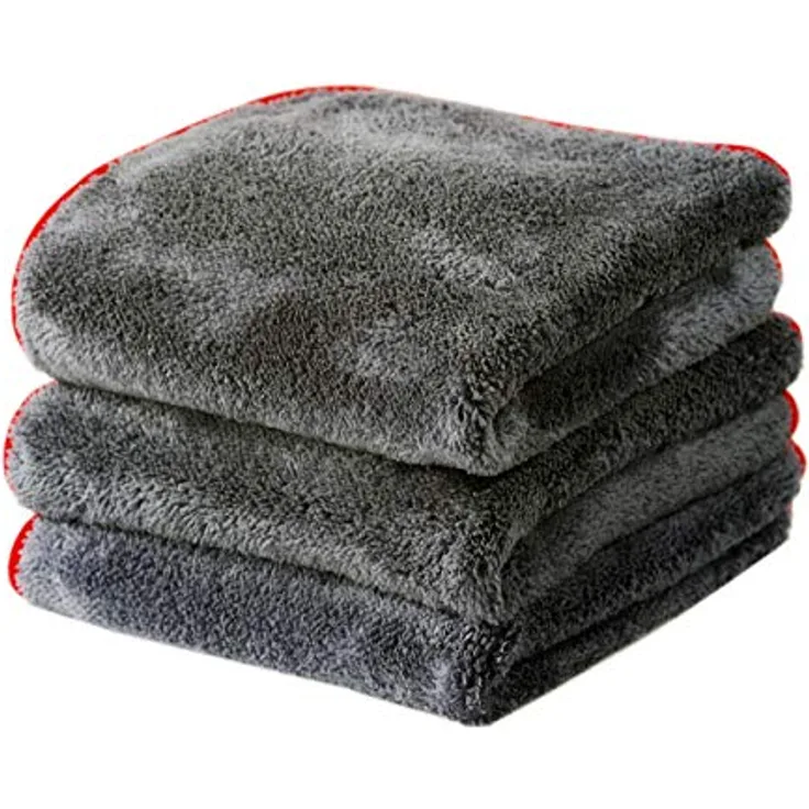 Glart H443TP 3 Stück super flauschige 600 GSM Mikrofasertücher 40x40 cm Allzwecktücher Haushalt Küche WC Bad Haus Garten Büro, gründlicher u. weicher als Baumwolle