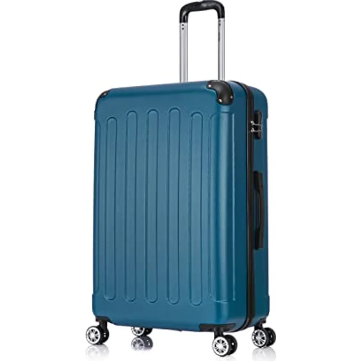 Flexot® Flex-2045 Koffer (XL, Royal-Blau) Zwillingsrollen Reisekoffer Trolley Hartschale – Bild 2
