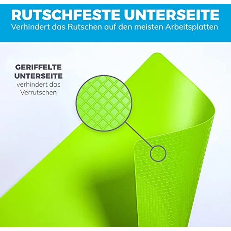Schneidebrett-Matten aus Kunststoff mit Lebensmittel-Ikonen und EZ-Grip Waffelrückseite, 6 Stück, spülmaschinenfest – Bild 5