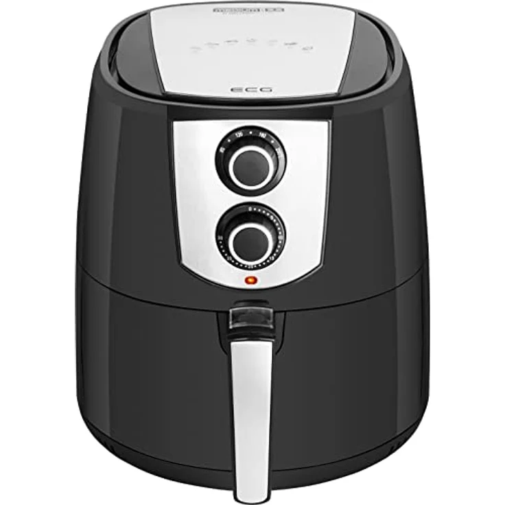 ECG AF 3501 Crispy Heißluftfritteuse, ohne Öl, 1400 W, Fassungsvermögen 3,5 l, Temperatureinstellung, Variable Zeiteinstellung bis zu 30 min, Automatische Abschaltung, Interner abnehmbarer Korb mit Antihaftbeschichtung, Wärmeanzeige, schwarz – Bild 2