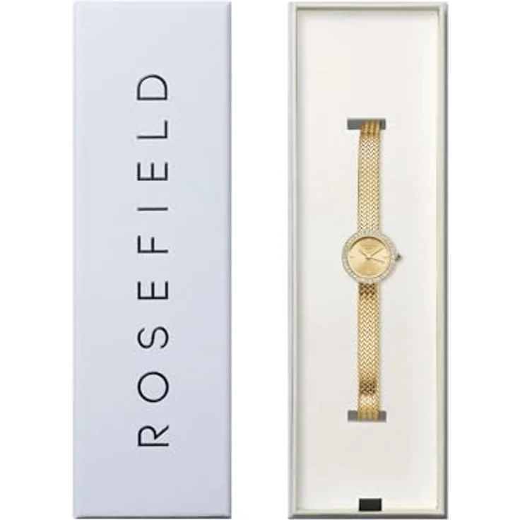 Rosefield Mini Small Edit Gold, Armbanduhr für Frauen, wasserdicht bis 3 ATM – Bild 5
