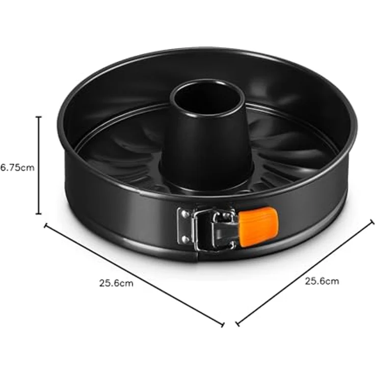 Le Creuset Antihaft Springform mit Rohrboden, Rund, Ø 26 cm, PFOA-frei, Sauerteigbeständig, Aus Karbonstahl gefertigt, Anthrazit-Orange – Bild 8