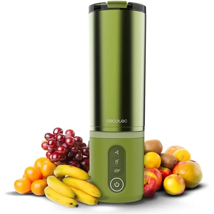 Cecotec Personal Blender Power Titanium Shake2Go Olive Steel, 180 W, BPA-freier Metallbecher 600 ml, 3 Automatikprogramme, tragbares Design – Bild 1