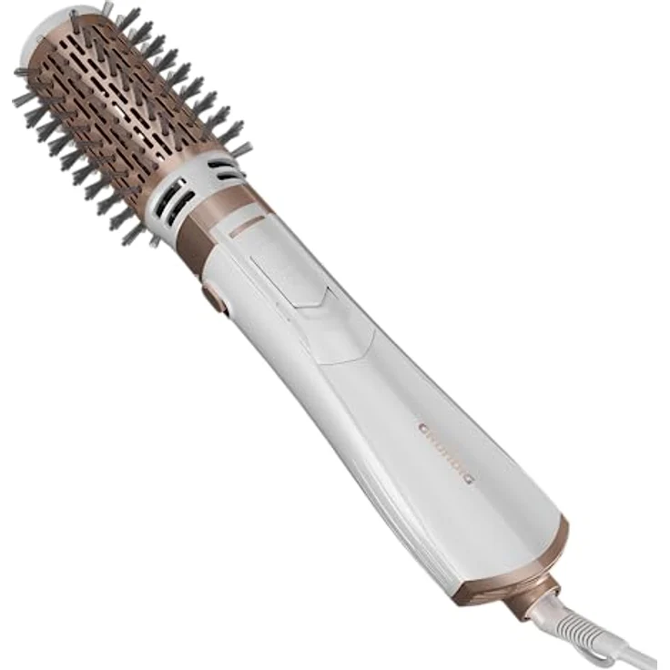 GRUNDIG HS 7280 Volumen- und Lockenstyler, 1200W, Ionic-Funktion, 4 Stylingaufsätze, Hochwertige Keramikbeschichtung,2 Temperatur- und Luftstromstufen, Kaltstufe, für alle Haarlängen, Gold/Weiß – Bild 4