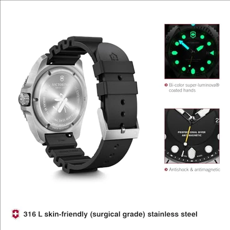 Victorinox Herren Armbanduhr Dive Pro Ø 43 mm, Swiss Made, Wasserdicht bis 300 m, Saphirglas, Schwarz – Bild 2