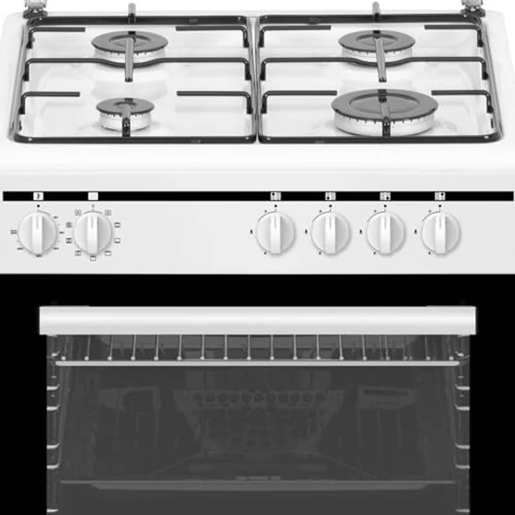 Oranier Standherd 60 cm - weißer 4 flammiger Elektro-Gasherd mit Elektro-Backofen - freistehender E-Herd mit Gaskochfeld 4 Kochzonen - STK657 – Bild 2
