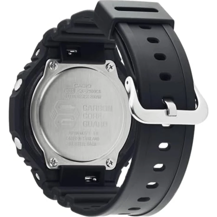 Casio G-SHOCK GMA-P2100SA-1A1ER, Armbanduhr mit strapazierfähigem Gehäuse und Edelstahlband, schwarz – Bild 3