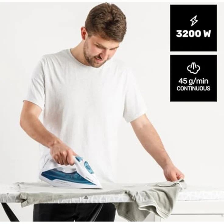 Taurus BALI 3200 X-SLIDE, Bügeleisen mit 3200 W Leistung, Dampfausstoss 200 g/min, Blau und Weiss – Bild 2