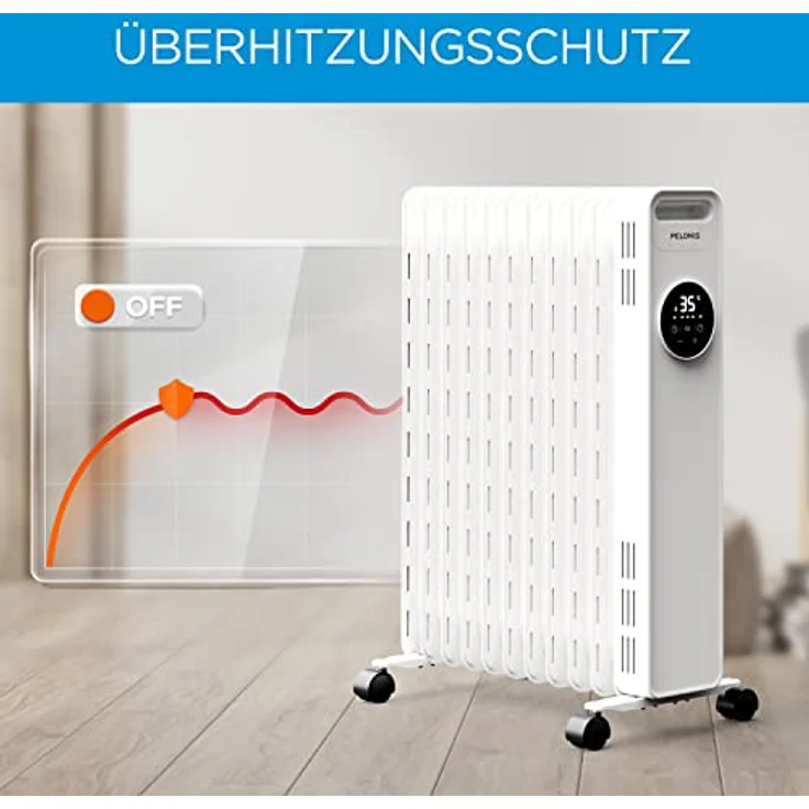 Midea Ölradiator 2300W, Heizlüfter Energiesparend Leise,Elektroheizung mit 11 Rippen, Thermostat,24h Timer,3 Heizstufen mit Fernbedienung,LED Display, Kipp- und Überhitzungsschutz,ECO-Modus – Bild 5