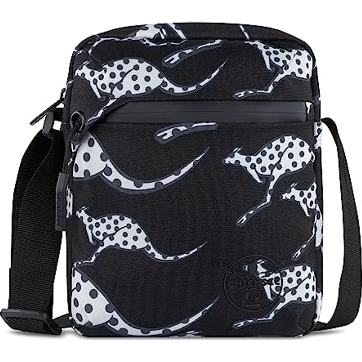 Chiemsee Jump N Fly Umhängetasche, schwarz, mit verstellbarem Schulterriemen und recyceltem Polyester