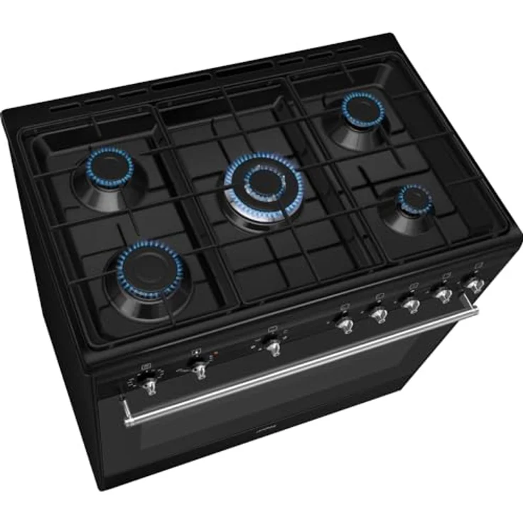 Smeg Cucina Gas Cx91Gmbl Concerto, Kochfeld in Schwarz, neu – Bild 3