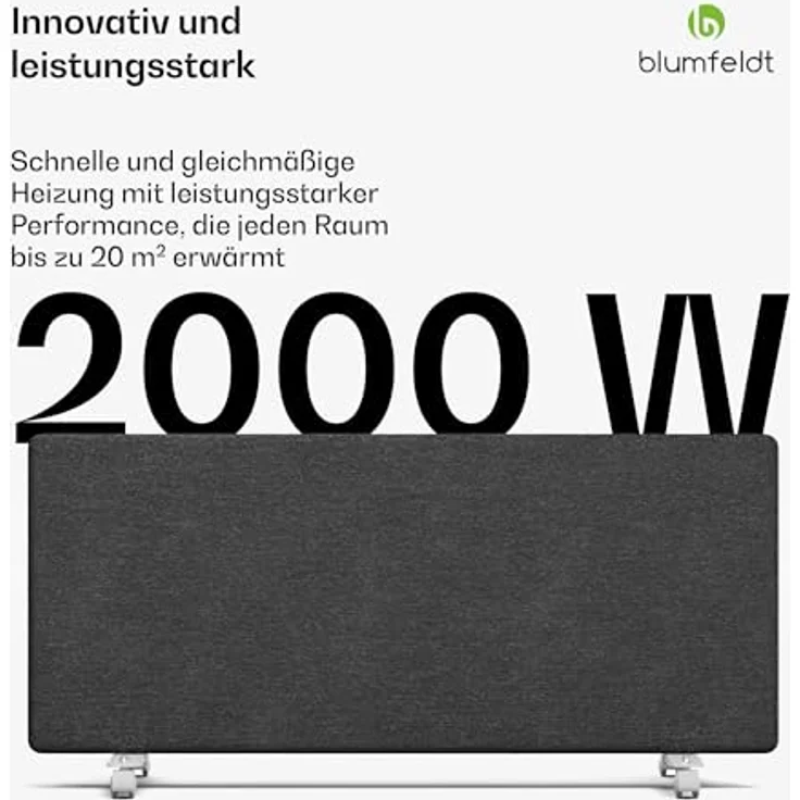 Blumfeldt ThermaTouch Konvektor, 2.000 W, elegantes Design mit Touch-Bedienung, für Räume bis 20 m² – Bild 2