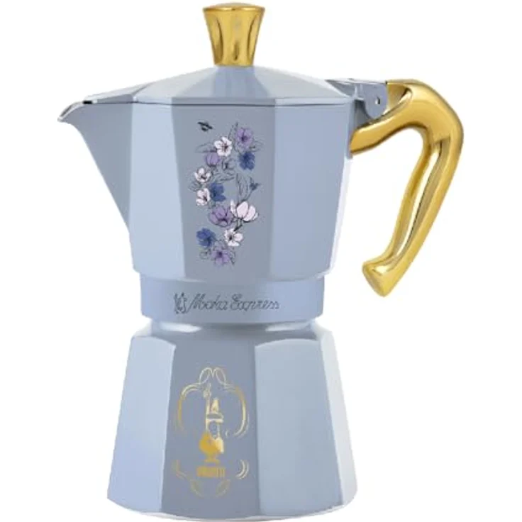 Bialetti Bridgerton Moka Express, Espressokocher für 6 Tassen, Himmelblau, kompatibel mit Elektro/Gas/Glaskeramik – Bild 2