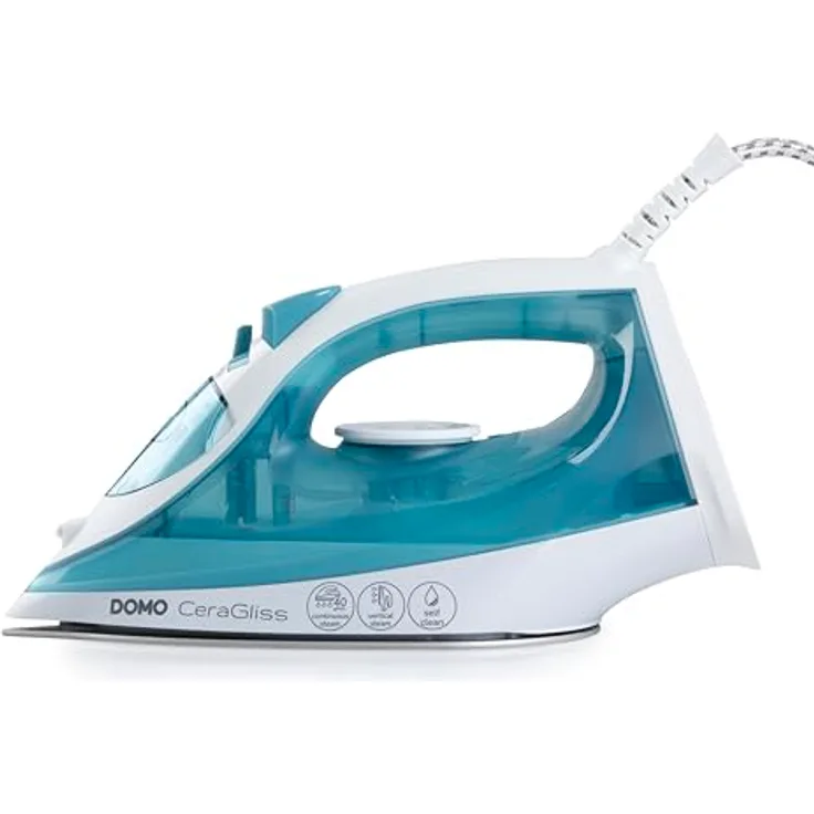 DOMO DO7060S Dampfbügeleisen CeraGliss, 320ml Wassertank, 40g/min Dampf, selbstreinigend, blau