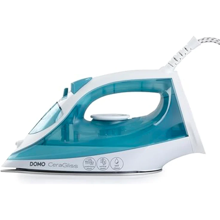 DOMO DO7060S Dampfbügeleisen CeraGliss, 320ml Wassertank, 40g/min Dampf, selbstreinigend, blau – Bild 1