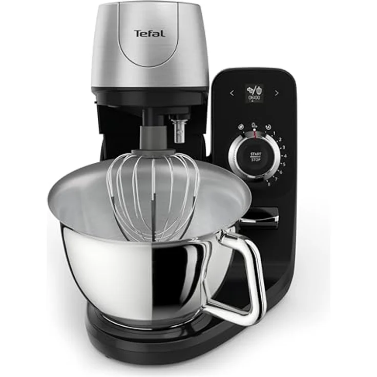 Tefal Coach Küchenmaschine, 1200 W, 8 Auto-Programme, inkl. Back-Zubehör und App, personalisiertes Erlebnis, planetarisches Rührsystem, Schwarz/Silber – Bild 2