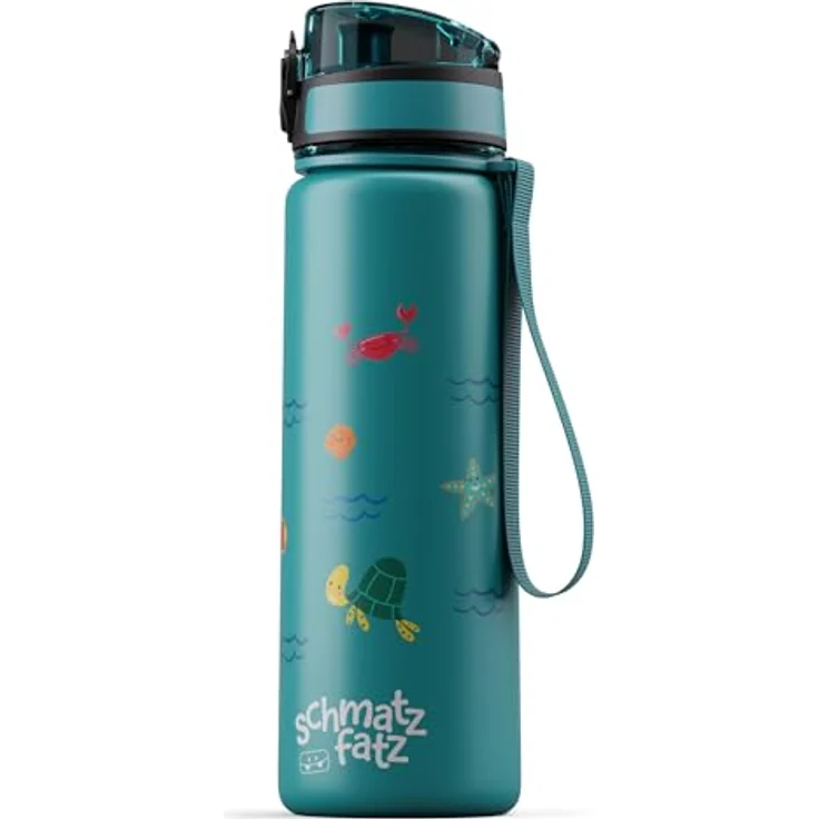 Klarstein Schmatzfatz Trinkflasche, 500 ml Kinderflasche mit auslaufsicherem Verschluss und Fruchtaufsatz für Schule und Outdoor, BPA-frei – Bild 1