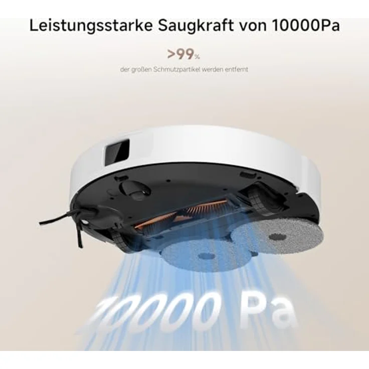 Xiaomi Robot Vacuum H50, Staubsauger- und Wischroboter mit 10.000 Pa Saugkraft, selbstreinigender Ladestation und Lasernavigation – Bild 4