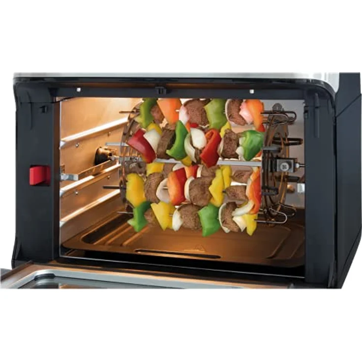 ProfiCook PC-FR 1200 H Heißluft-Fritteuse, 9 Automatikprogramme inkl. variabler Zeit und Temperatureinstellung, Kapazität: ca. 11 Liter, 4 Einschubhöhen für optimale Backergebisse, Edelstahl-schwarz – Bild 2
