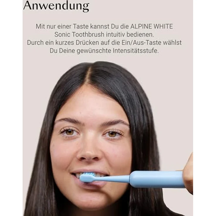 ALPINE WHITE Sonic Toothbrush - Elektrische Schallzahnbürste mit bis zu 40'000 Schwingungen pro Minute und 3 Intensitätsstufen – Bild 5