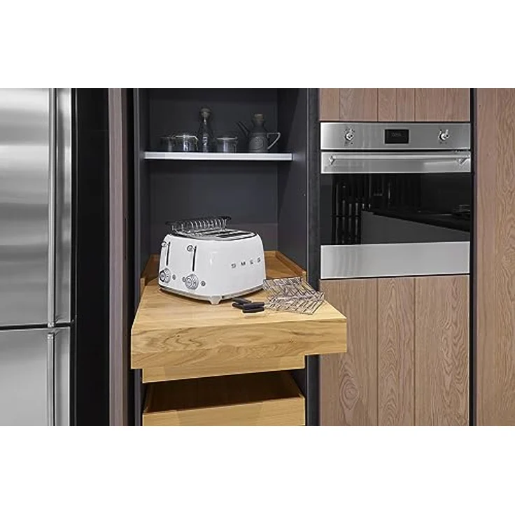 Smeg TSF03WHEU 4-Scheiben-Toaster, 2000W, 6 Bräunungsstufen, Metall, weiß – Bild 6