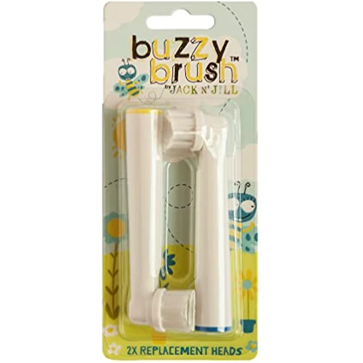 Jack N' Jill Kids Buzzy Brush Replacement Heads, Rotary Design With Soft Vibrations, Only Compatible With Buzzy Brush Electic Musical Toothbrush - 1 x 2 Pack – Bild 1