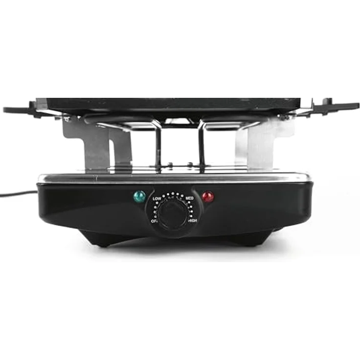 GOURMETmaxx 2-in-1 Raclette Set 8 Personen, elektrisch mit Temperaturregelung, Naturstein- und Aluminiumplatte, inklusive 8 Pfännchen & Schabern – Bild 4