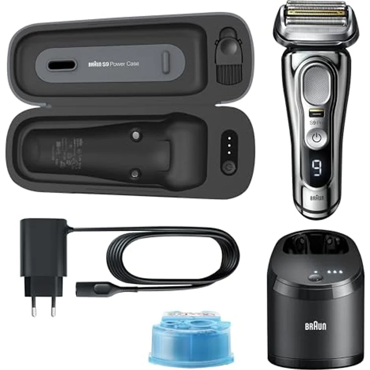 Braun Series 9 Pro Premium Rasierer Herren mit 4+1 Scherkopf, Elektrorasierer & ProLift Trimmer, PowerCase, 5-in-1 Reinigungsstation, 60 Min. Laufzeit, Wet&Dry, 9497cc, silber – Bild 5